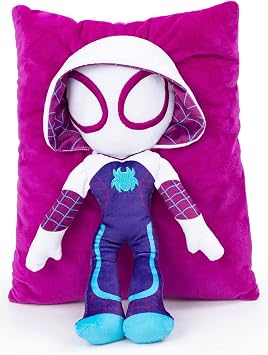 Jay Franco Spidey & His Amazing Friends Gwen Ghost Spider 3D Snuggle Pillow - Super Soft Plush Pillow - Measures 15 Inches