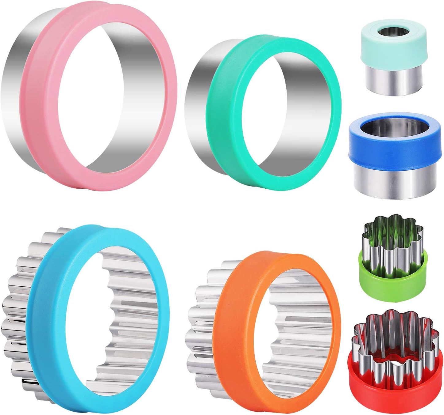 Round Cookie Biscuit Cutter Set, 8 Graduated Circle Pastry Cutters, Stainless Steel Cookie And Dough Cutters for Donut and Scone, Circle Cutter Cake Ring Molds