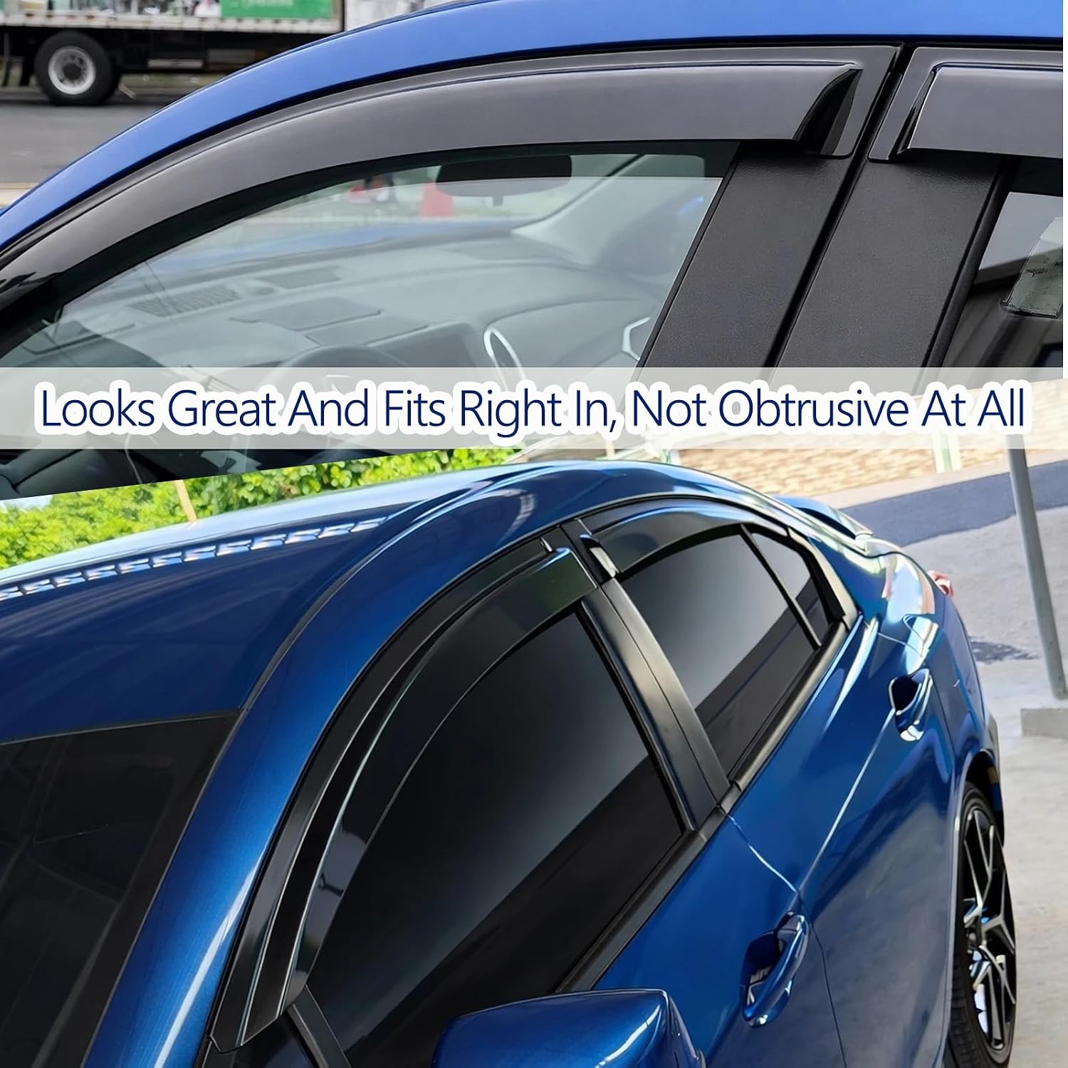 Window Visors Rain Guards for 2013-2021 Nissan Pathfinder Accessories Taped on Windshield Guard Out Channel Windows Deflector Sun Visor 4PCS (Fit for 13-21)