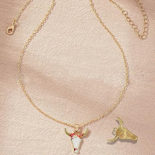 Miniatura 5 de Colgantes esmaltados chapados en oro de vaca de animales de metal colgantes para pendientes DIY fabricación de joyas collar pulsera llavero