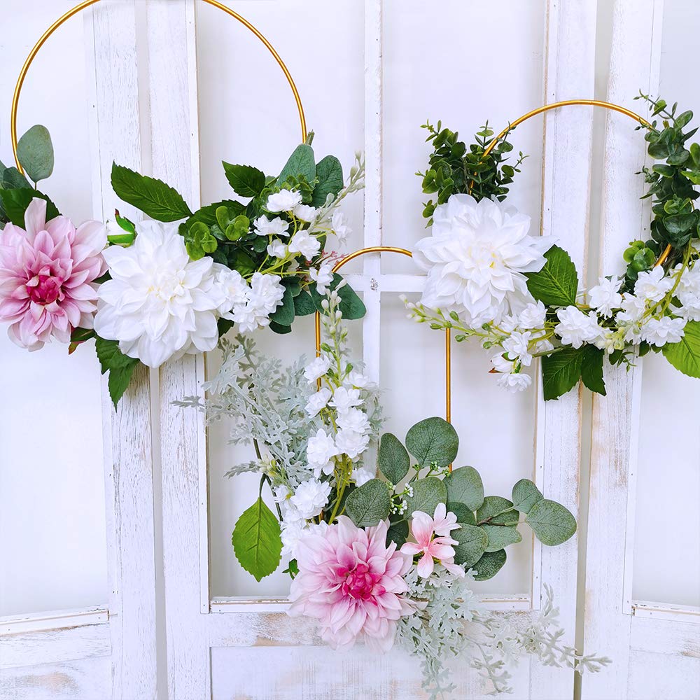 3 Pcs White Delphinium Artificial Flowers Wedding Flowers Bouquet White Blossoms Flowers Stems