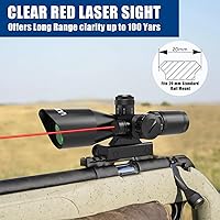 Vista 6 de UUQ 2.5-10x40 Rifle Scope with Red/Green Illuminated Mil-dot with Red/Green Laser Combo-Green Lens Color,Tactical Scope for Gun Air Hunting,Free