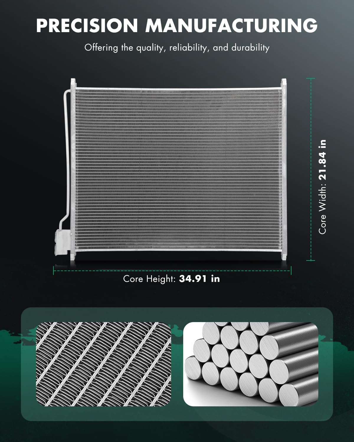 SCITOO 4883 Condenser Air Conditioning AC Condenser for 2000-2005 for ford Excursion 5.4L 2003-2005 for ford Excursion 6.0L 2000-2005 for ford Excursion 6.8L 2000-2003 for ford Excursion 7.3L