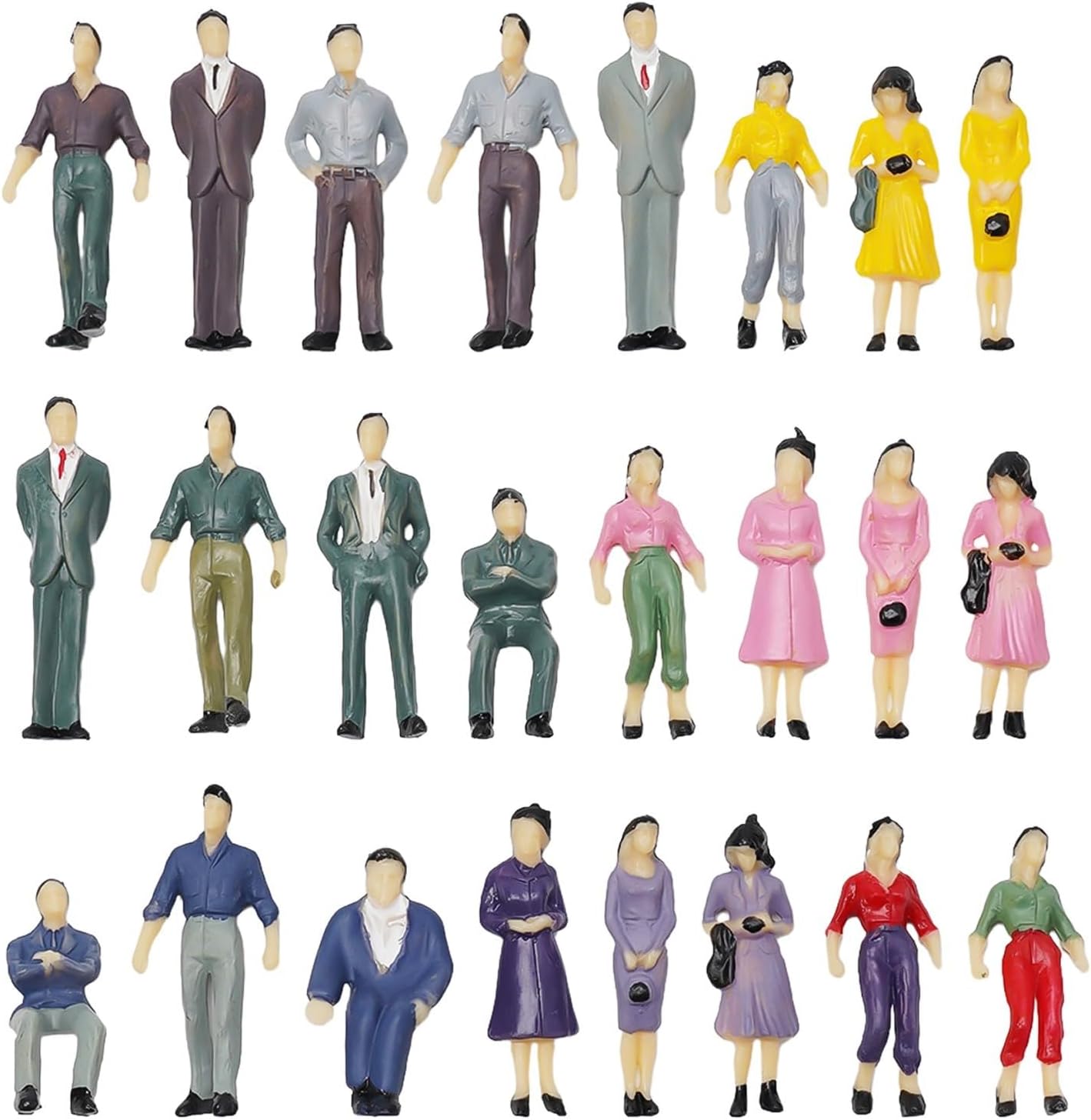 – 50Pcs People Figurines 1:50 Scale Model Trains Architectural Plastic People Figures Tiny People Sitting And Standing For Miniature Scenes