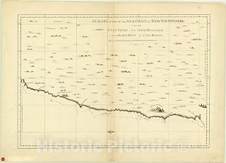Historic Pictoric Map : Southeast Coast of Australia 1771, A Chart of Part of The sea Coast of New South Wales on The East Coast of New Holland from Black Head to Cape Morton : 36in x 24in