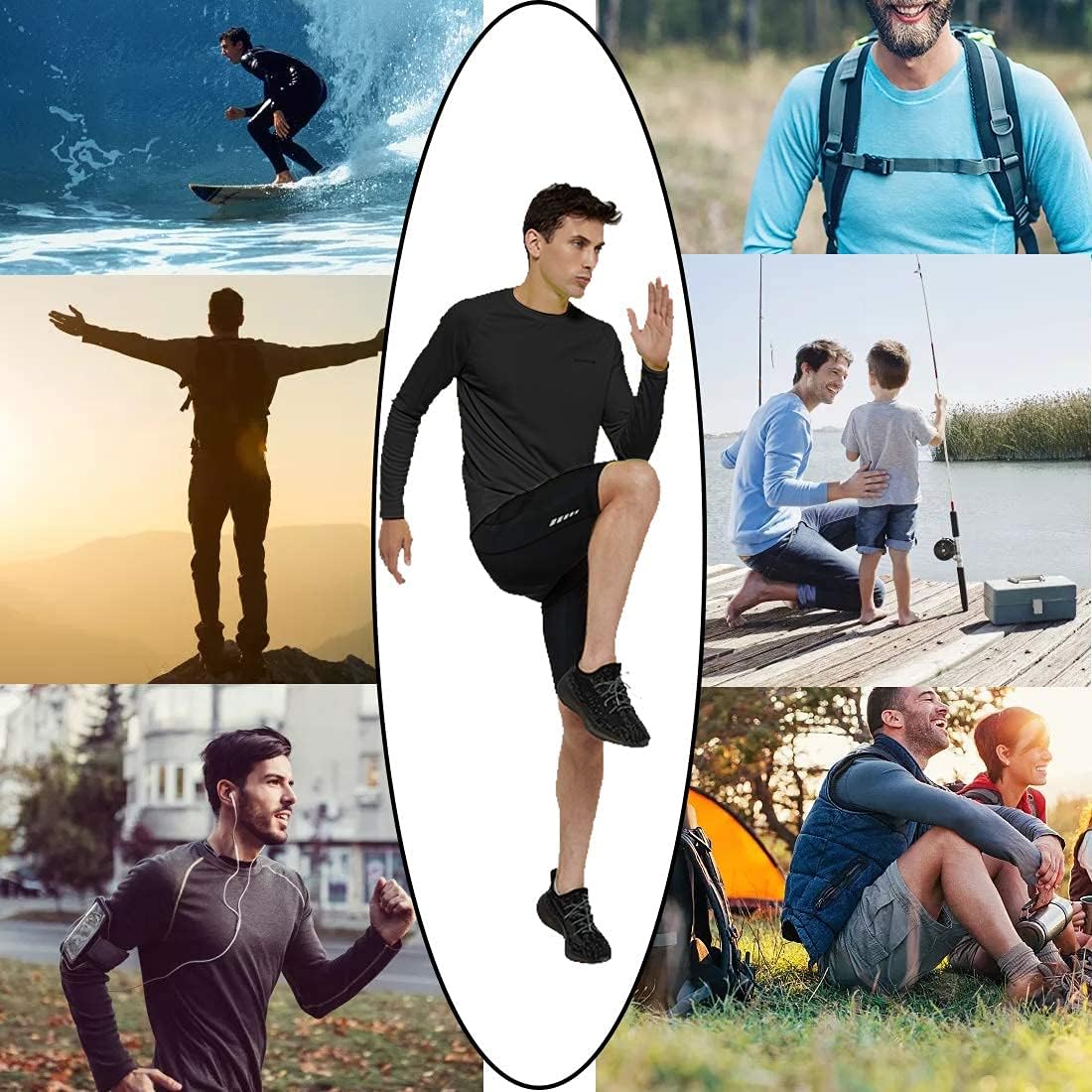 Men's UPF 50+ Sun Protection Shirts Quick Dry Long Sleeve T-Shirts Hiking Workout Finishing Shirts at  Men’s Clothing store