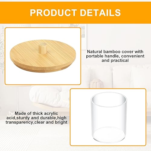 Miniatura 3 de 2 soportes Qtip, soportes dispensadores de bolas de algodón transparente, recipiente de maquillaje de hisopos de algodón, organizador de tarros de