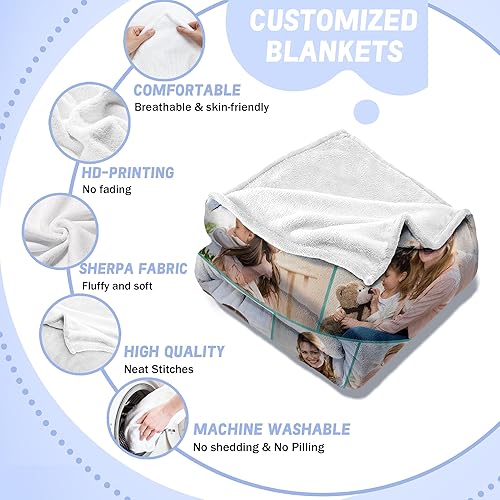 Miniatura 3 de Youltar Manta personalizada con fotostexto, manta personalizada con fotos para familiares y amigos, Navidad, Halloween, cumpleaños, boda, regalos