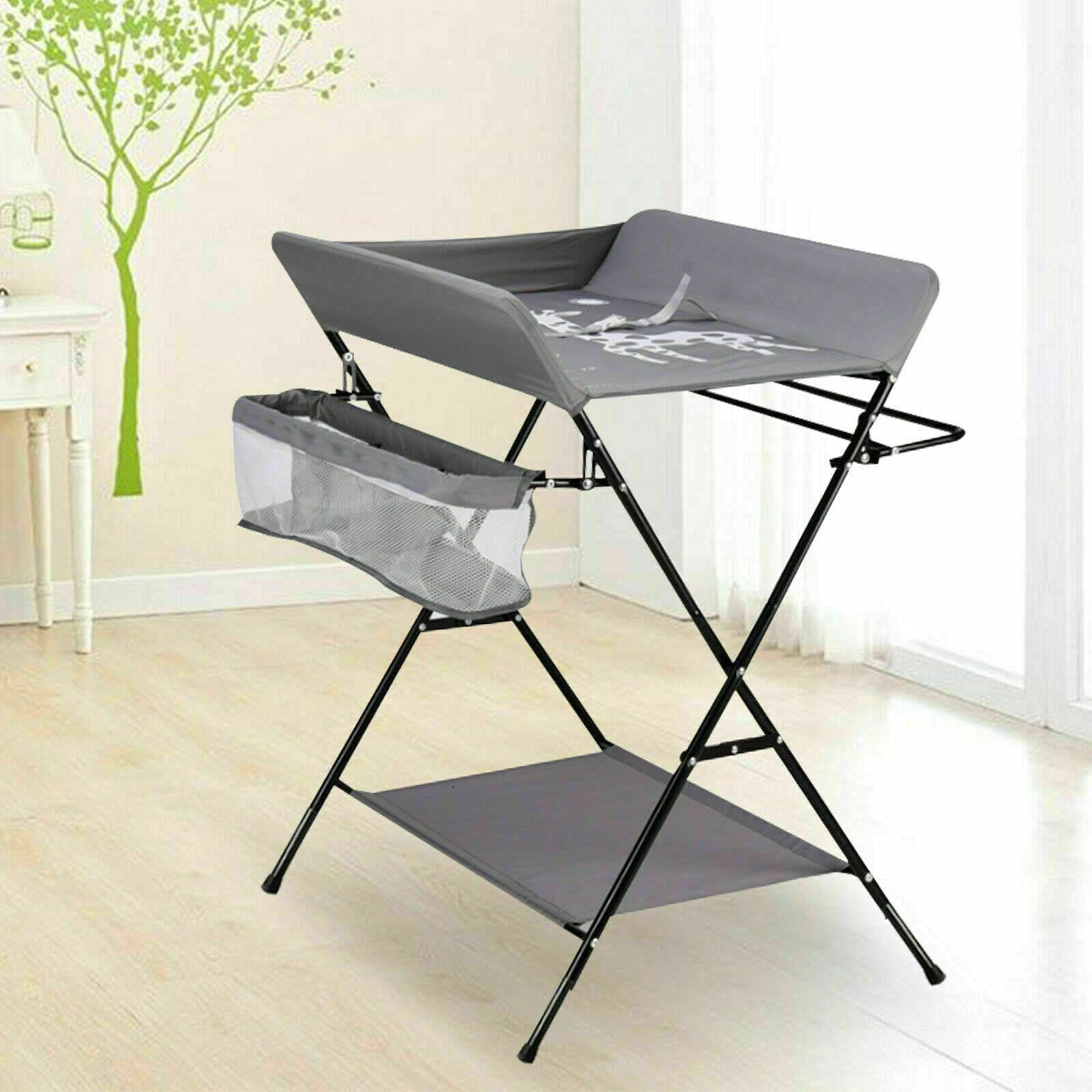 Fasciatoio Pieghevole per Bambini, con 3 Scomparti e Design Pieghevole Compatto