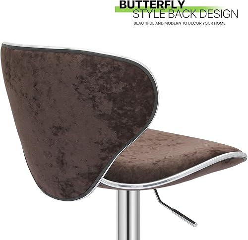 Miniatura 62 de Magshion Juego de 4 taburetes de bar giratorios ajustables de piel sintética para mostrador de comedor Negro -,Marrón,Canela/Escapada