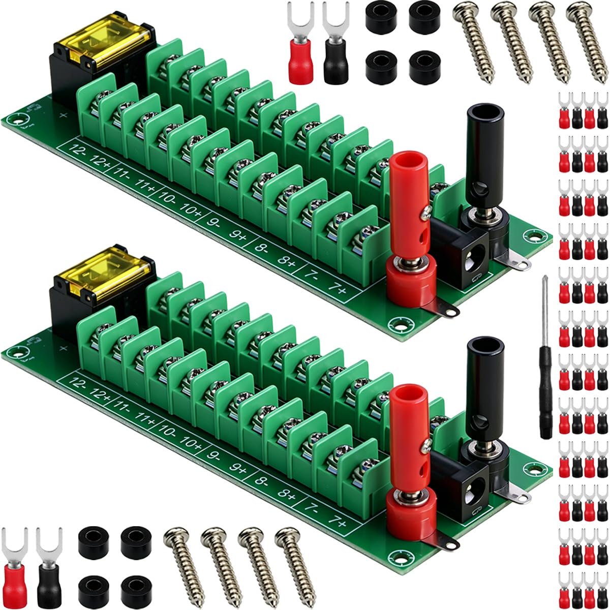 DAOKAI Power Distribution Module, 2x12 Terminal Block, 48V 20A, 2Set