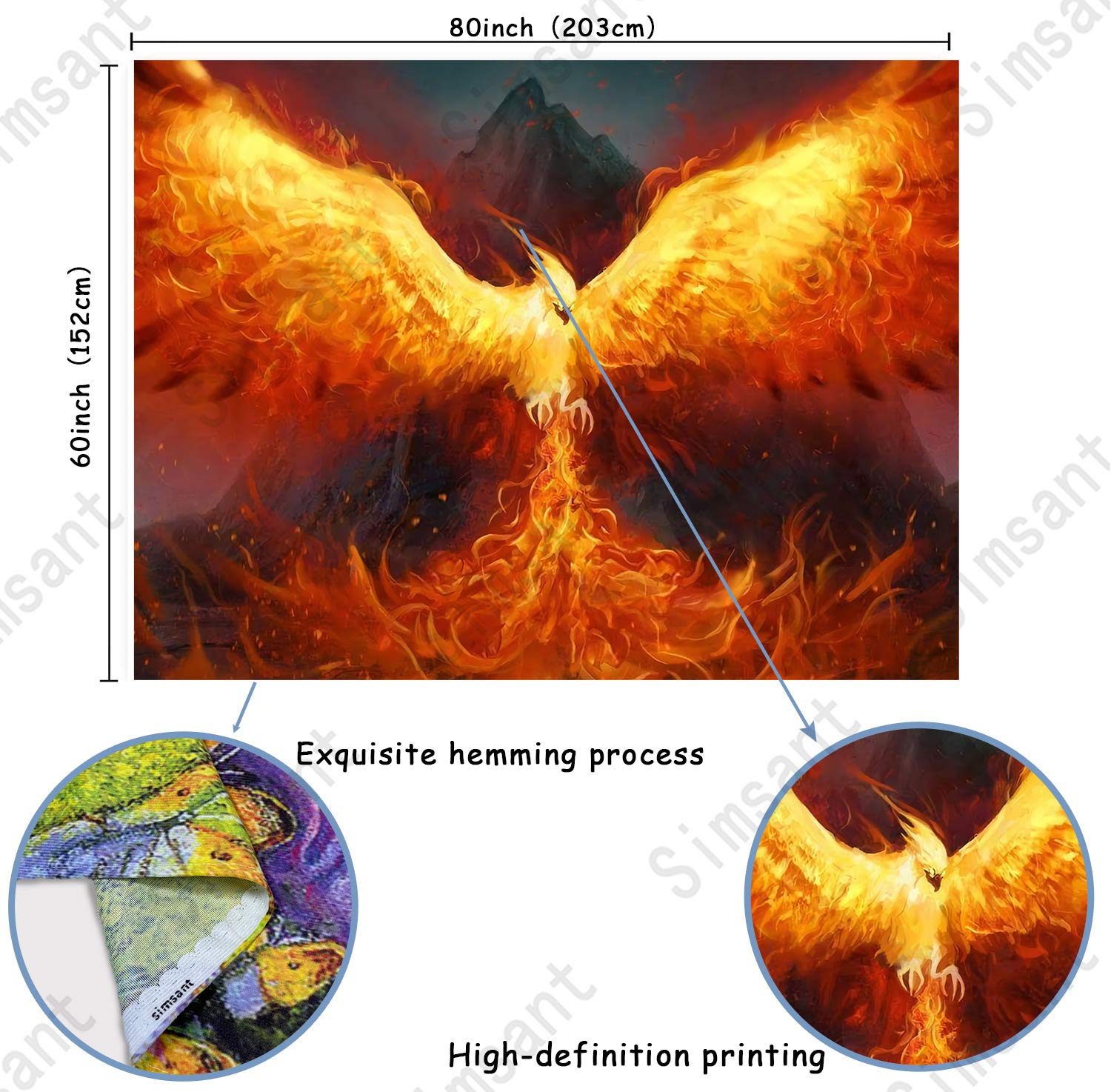 絵画+タペストリー Phoenix Amazon.co.jp: Painting Orange Phoenix Art Panel Poster