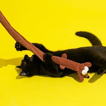 ZEZE Dachshund Dog Cat Teaser Wand with Catnip Pouch, Plush