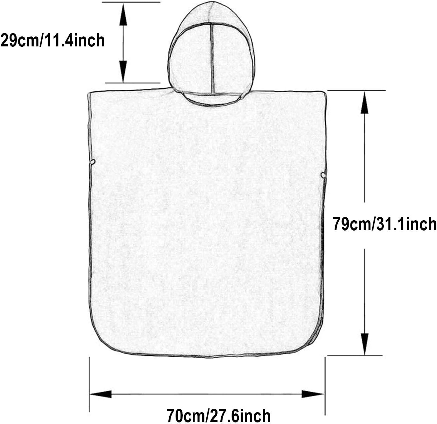 YINHANG Surf Poncho Changing Robe Microfiber Hooded Beach Towel for Adults Kids, Quick Drying Wetsuit for Surfing Swimming Camping Pool Bath Holidays Travel : Sports & Outdoors