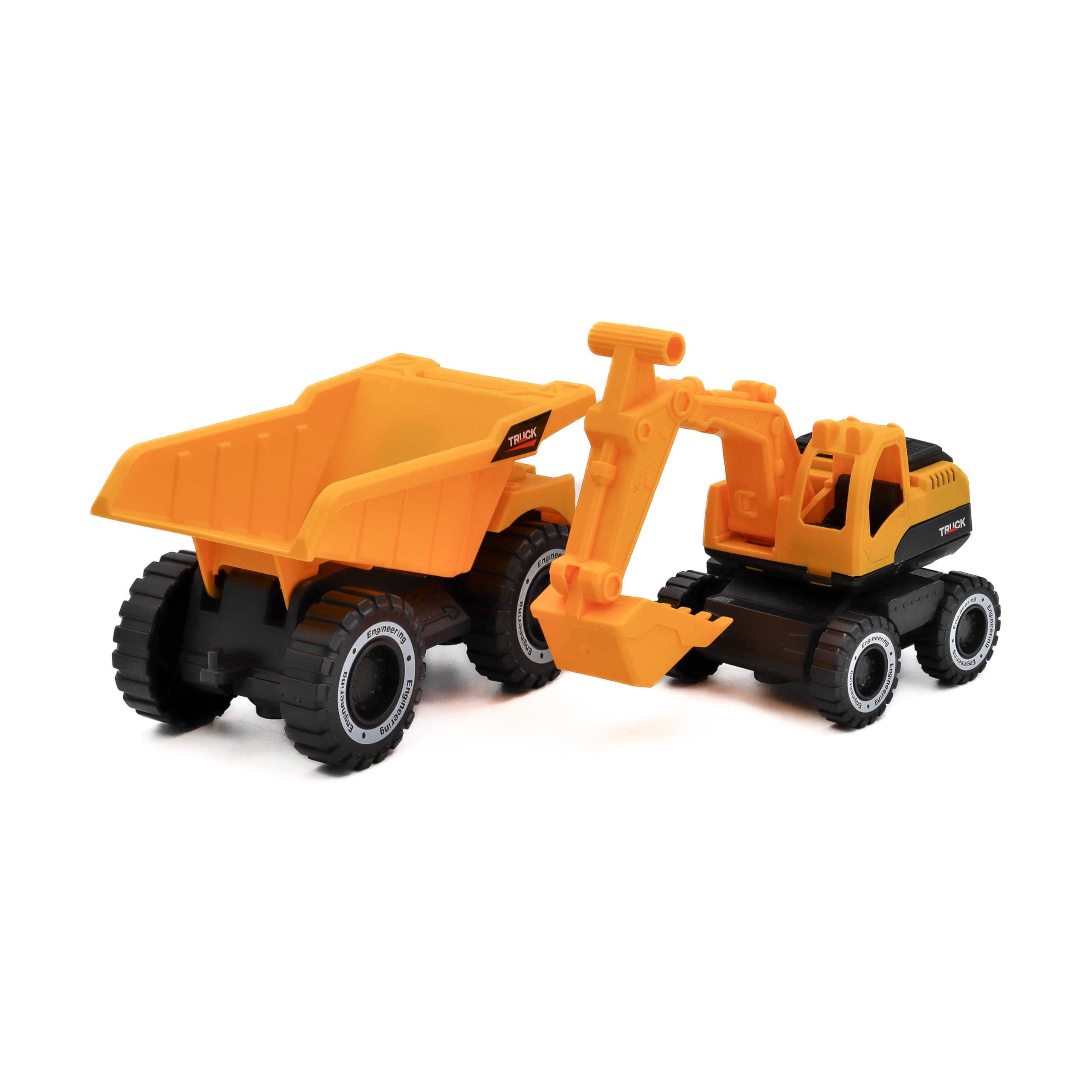 Tachan Heroes City – Bagger & Dumper Spielzeugset Mit Licht & Sound Für Kinder Ab 3 Jahren (Maßstab 1:12)
