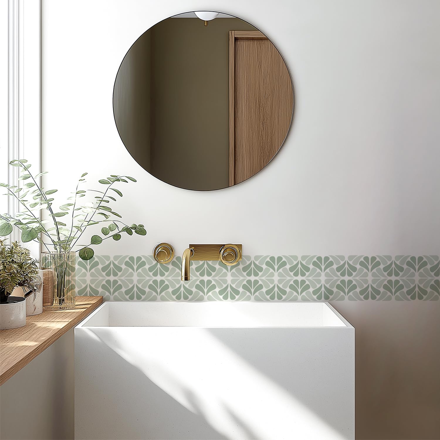 neukids Peel and Stick Sage Green-C Wall Border,DIY Skirting Border