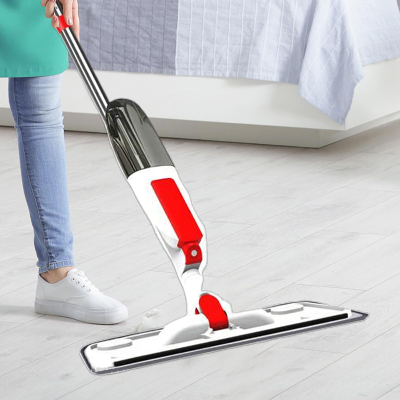 Mopa con pulverizador para suelos Mopa Pulverizadora de Precisión, Lavable, | Limpiador De Suelos Húmedo Seco para Baño, Garaje, Salón, Apartamento y Dormitorio