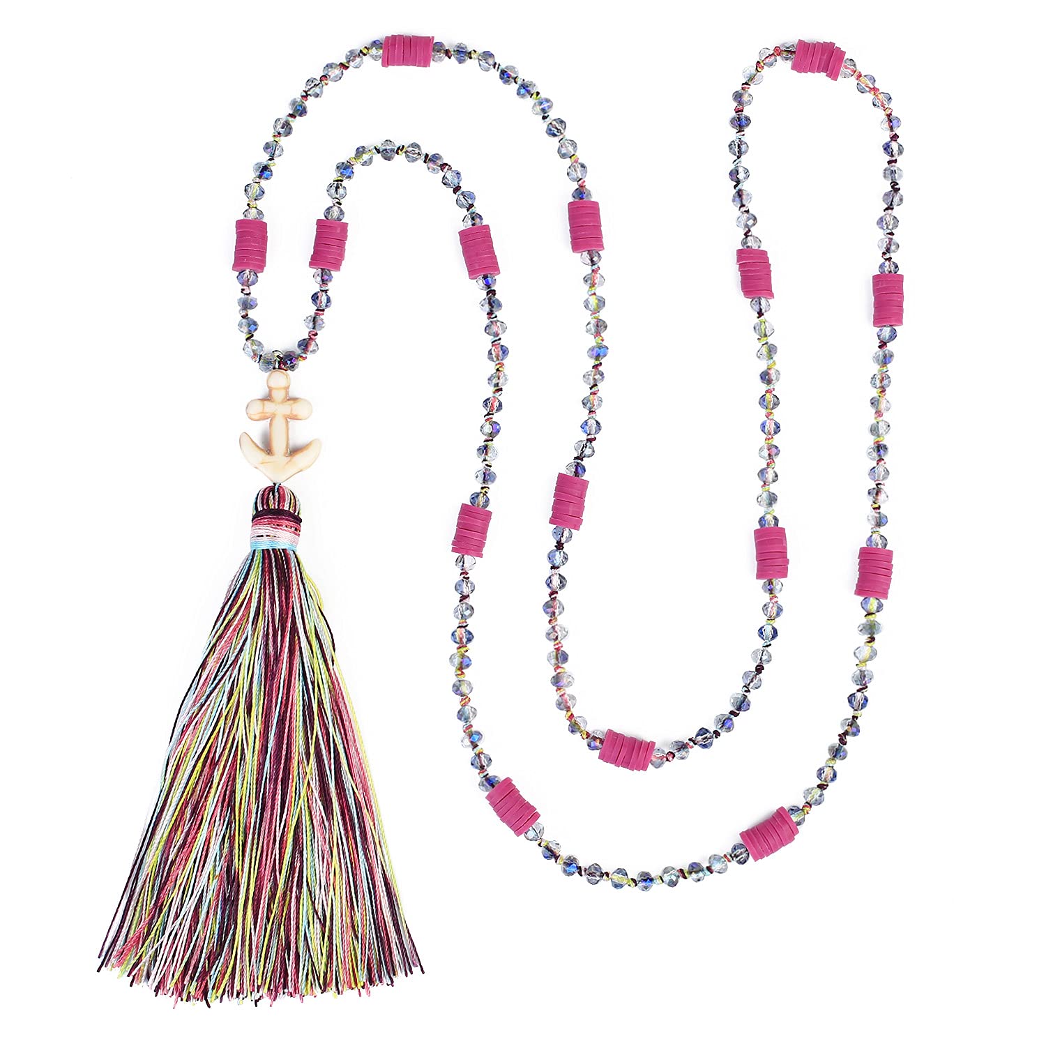 KELCH Collana da donna con perline turchese naturale