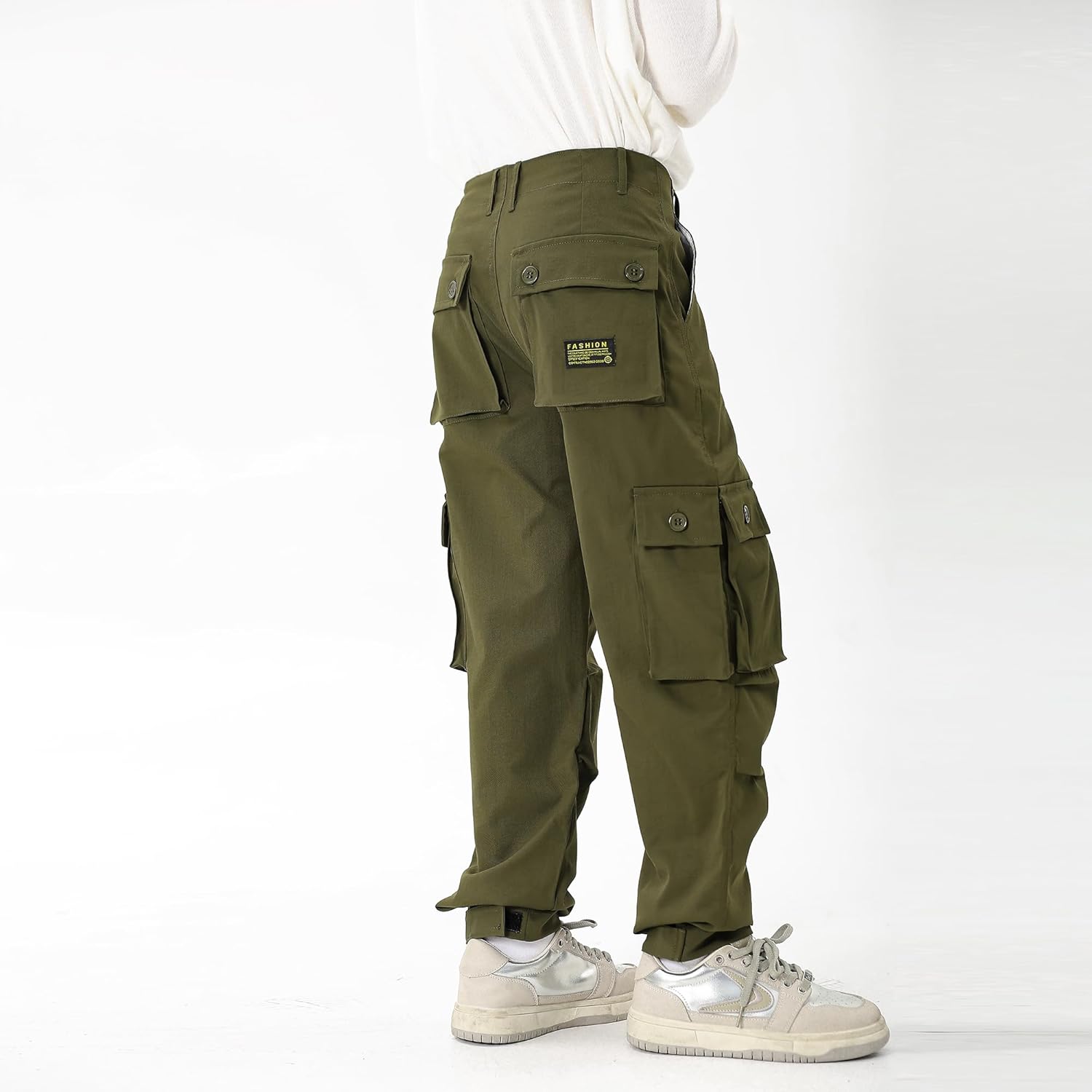 3 Pack Boys Cargo Joggers Pants Elastic Waist Casual Jogging Trousers Bottom for Kids 7-13 Years - Image 3