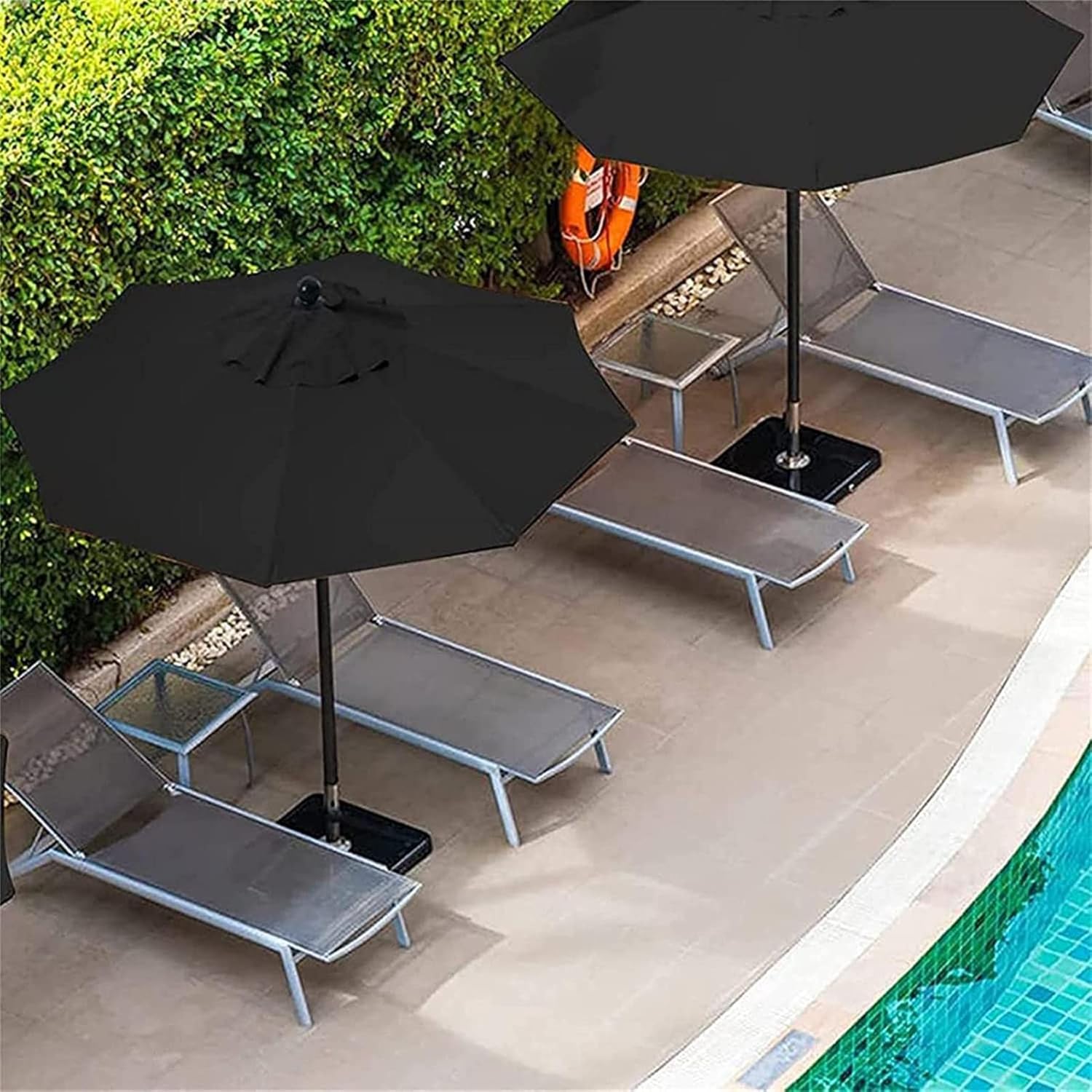 2m/2.7m/3m Polyester Replacement Parasol Cover, Patio Umbrella Cover Cloth, UV Protection 6/8 Ribs, Waterproof Outdoor Durable Replacement Cover for Garden, Patio, Backyard, Pool