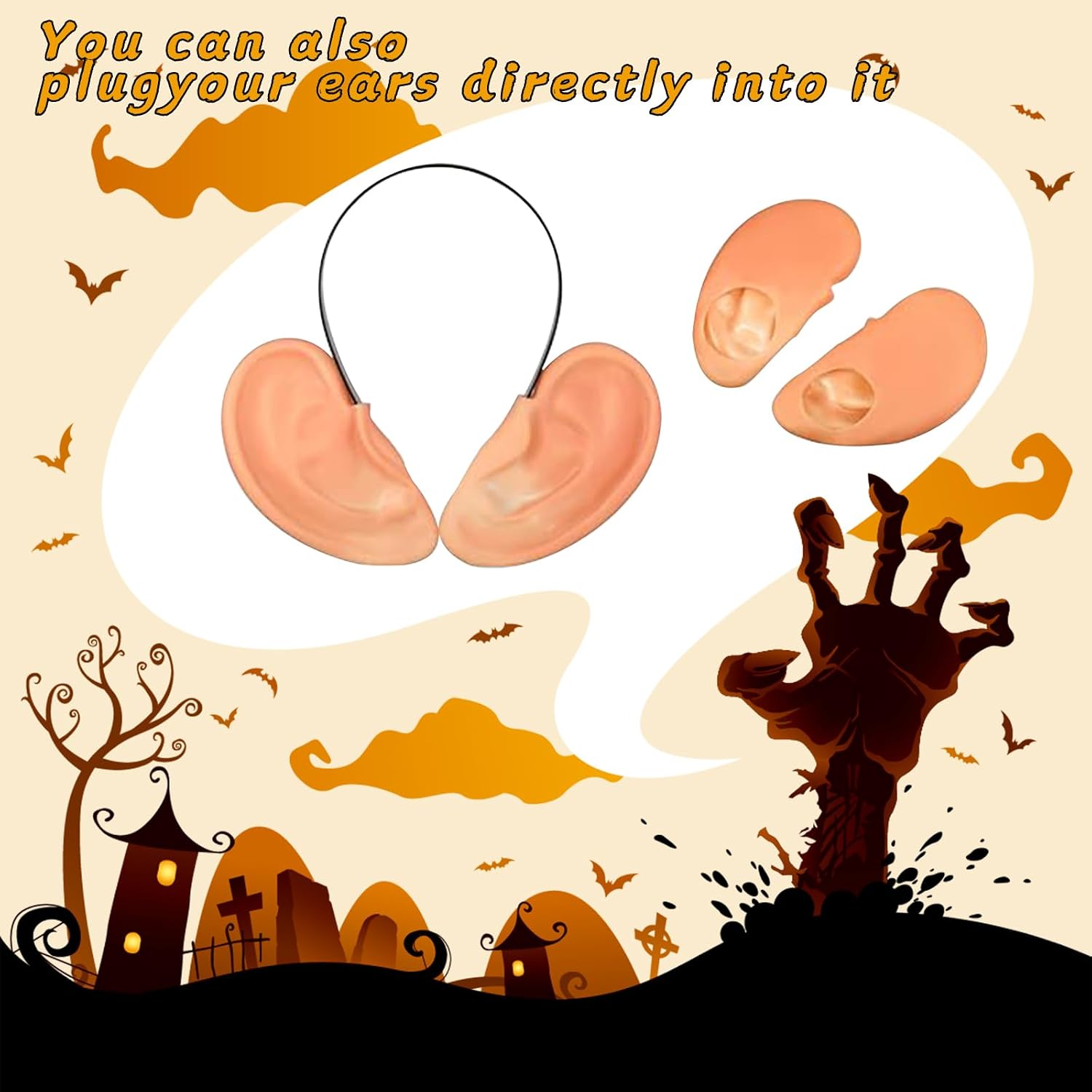 Oversized Big Fake Ear Jumbo Ears Funny Headband for Adult Men Women Halloween Costume Party Accessories Decoration