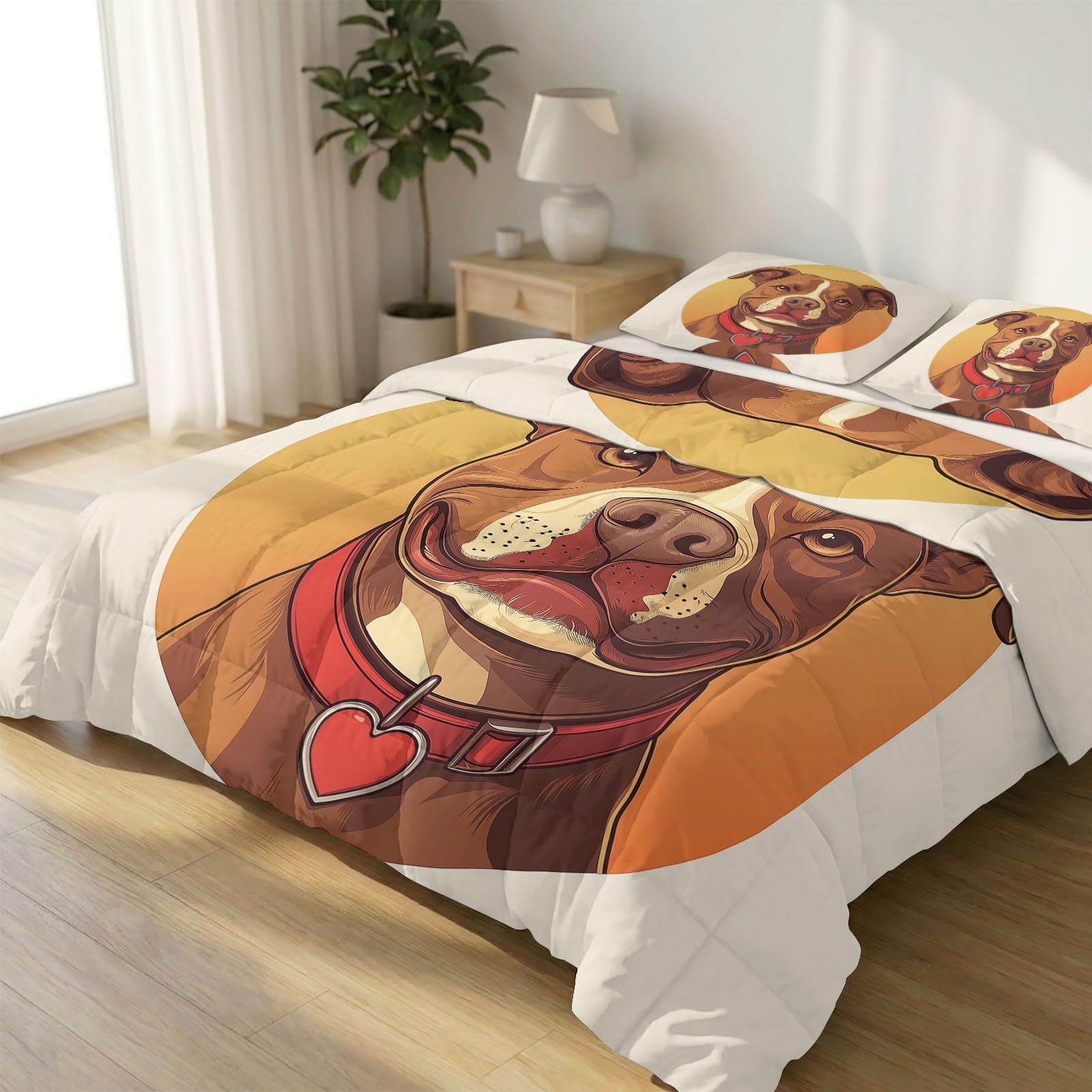 Generisch Kołdra 135 x 200 cm, na 4 pory roku, z nadrukiem zwierzęcym, dwustronna, miękka, całoroczna, z kreskówki, zwierzęta, buldog, kołdra bez poszewki, nadaje się do prania