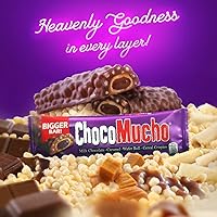 Vista 2 de ChocoMucho - Rollos de obleas de chocolate y caramelo, galletas crujientes de cereales (paquete de 10), 8.81 onzas (chocolate con leche)