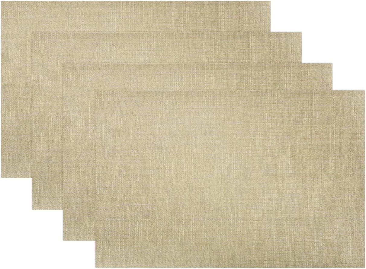 XSS 4 Table Placemats 45 x 30cm Rectangle Wipe Clean Tableware Latte