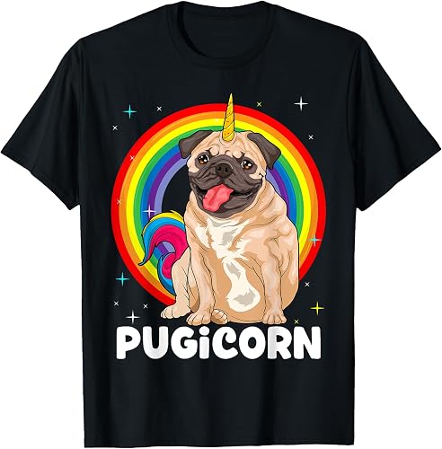 Pugicorn Pug Unicorn Funny Magical Space Galaxy Rainbow Dog