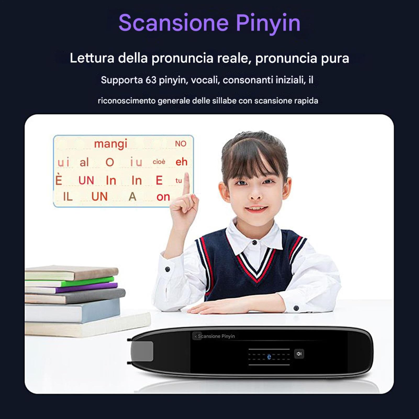 Penna Scanner Penna Traduzione Offline di Supporto per Dislessia | 142 Lingue Dizionari Elettronici Scanner in Voce Strumenti Lettura per Studenti