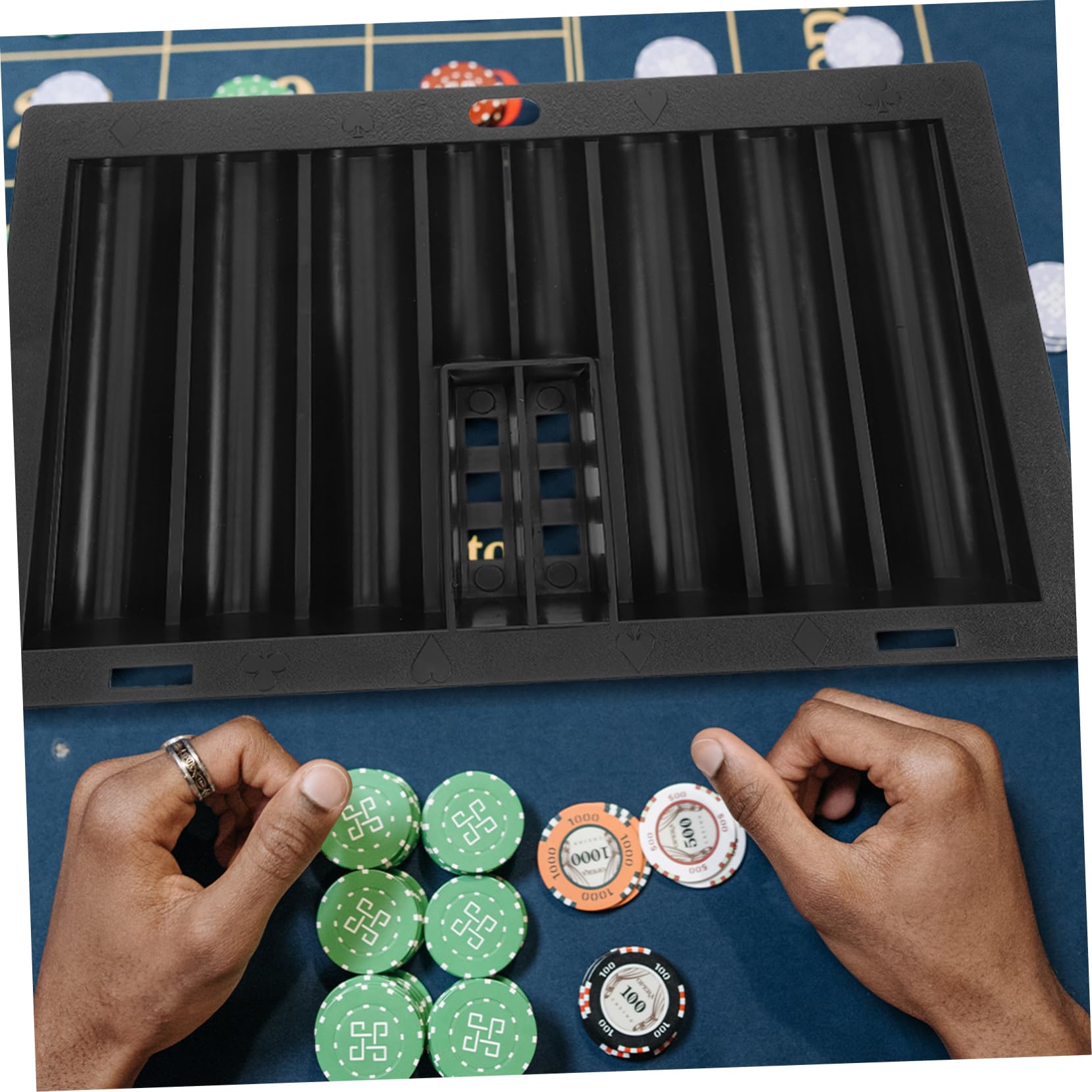 ERINGOGO Acryl Pokerchip Displaygehäuse mit Einzigartigem Design Kompakte Acryl Chipbox für 350stücke Chips für Poker und Brettspiele
