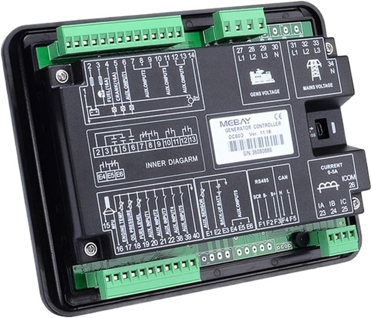 DC60D Genset Control Panel Generator Set LED Display Controller Board(DC60D)