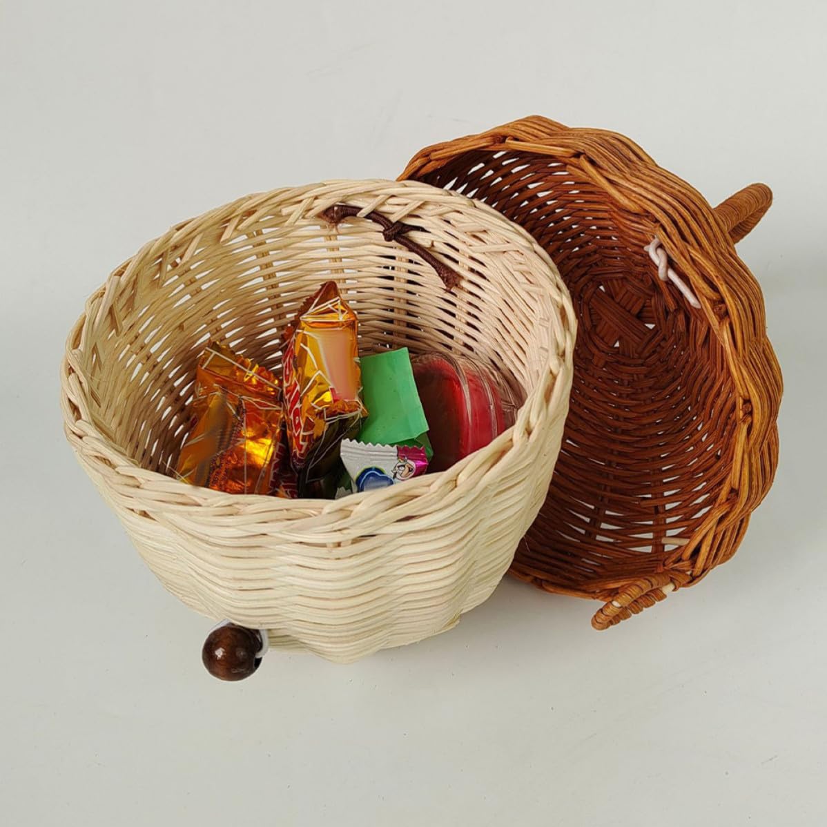 Rattan Handheld Small Basket with Handle for Storage image 4