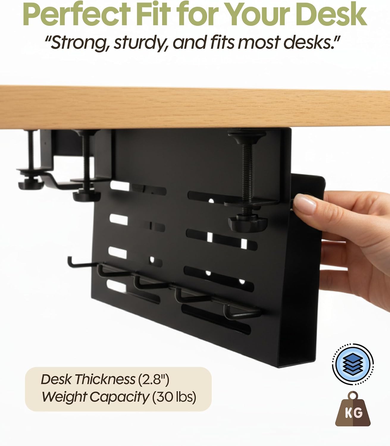 Desk Side Storage Organizer Clamp On – Side Desk Organizer Kit with Cup Holder, Magnetic Cable Organizer & Accessory Magnet, Hanging Desk Organizer for Home Office & Standing Desk