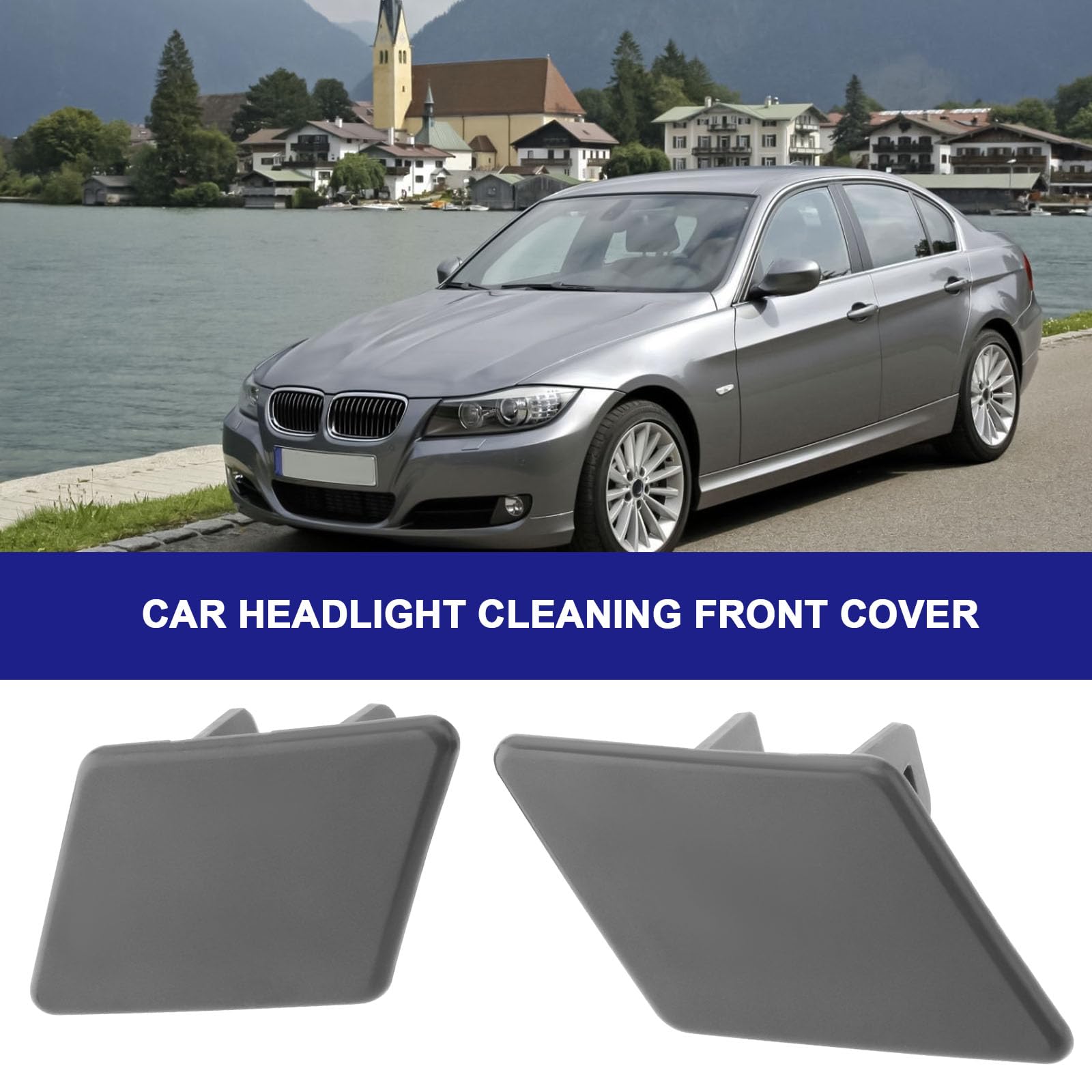 1 Paio di Tappi Lavafari Sinistro E Destro per Auto 61677211209 61677211210 Compatibile con BMW Serie 3 E90 E91 Copertura Anteriore del Sistema di Pulizia