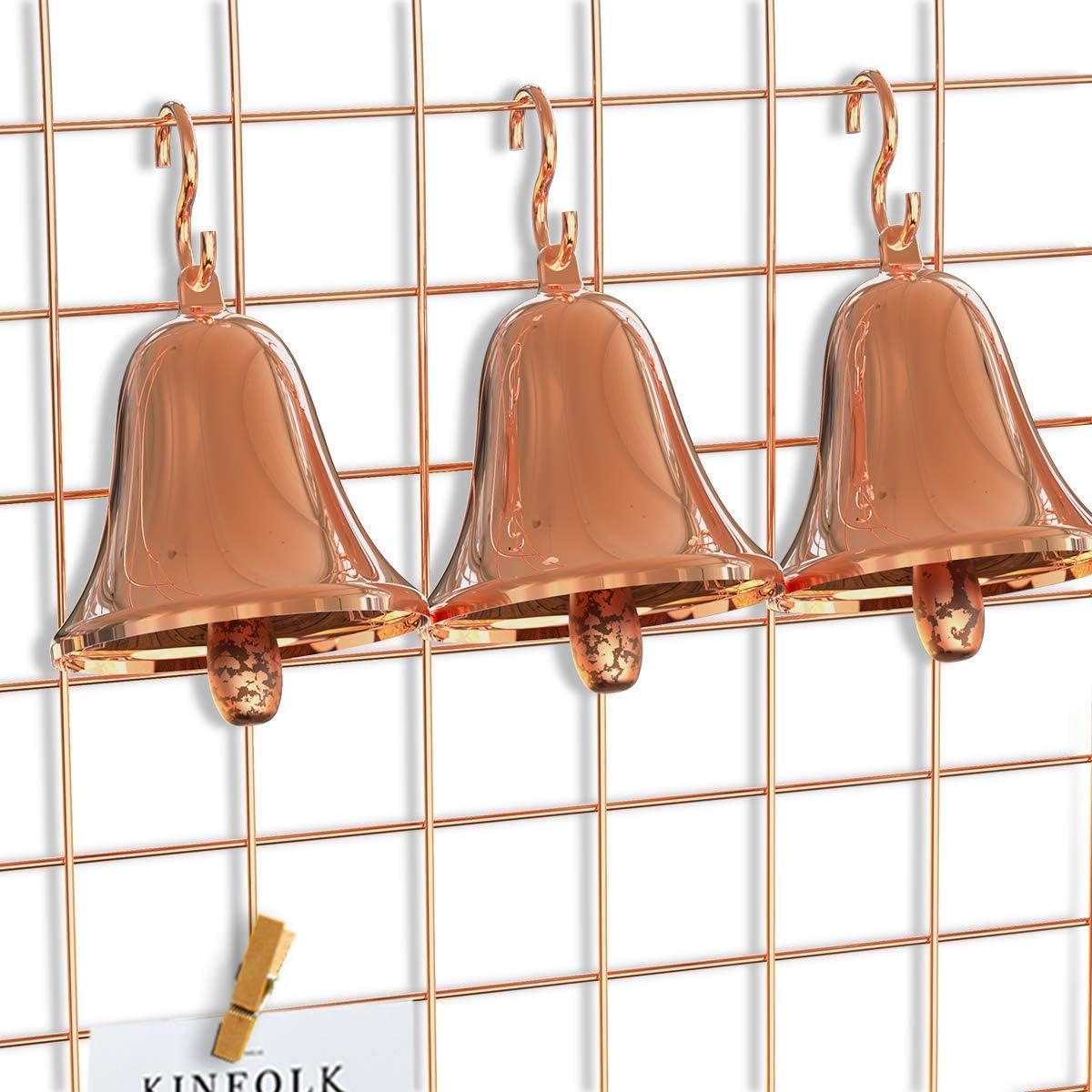 Grid Photo Wall(Ultra Large), Wire Wall Grid Panel for Photo Hanging Display Metal Grid Wall Decor Organizer Mesh Panels Display Wall Storage 37.4 x 17.7 inch - Rose Gold