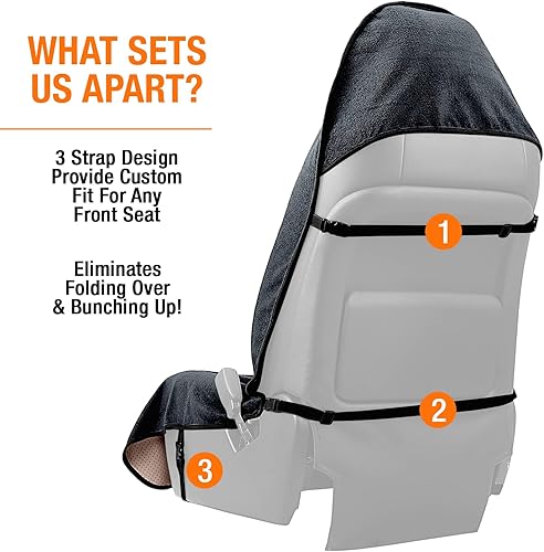 Miniatura 5 de Funda de asiento de toalla de sudor de tela de rizo protector de toalla para asiento de automóvil ideal para entrenamiento de gimnasio impermeable