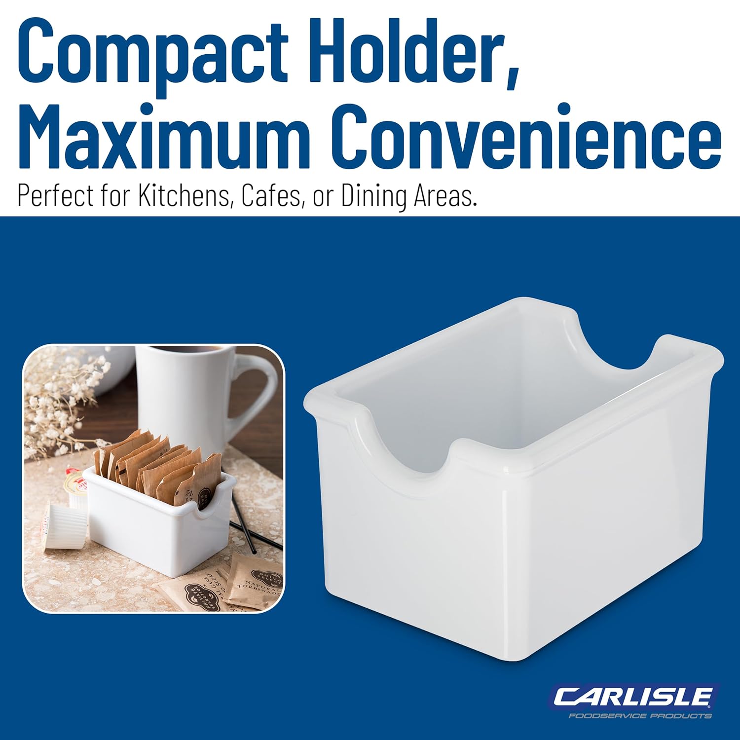 Carlisle FoodService Products 455002 Styrene Sugar Caddy, White(Pack of 24)