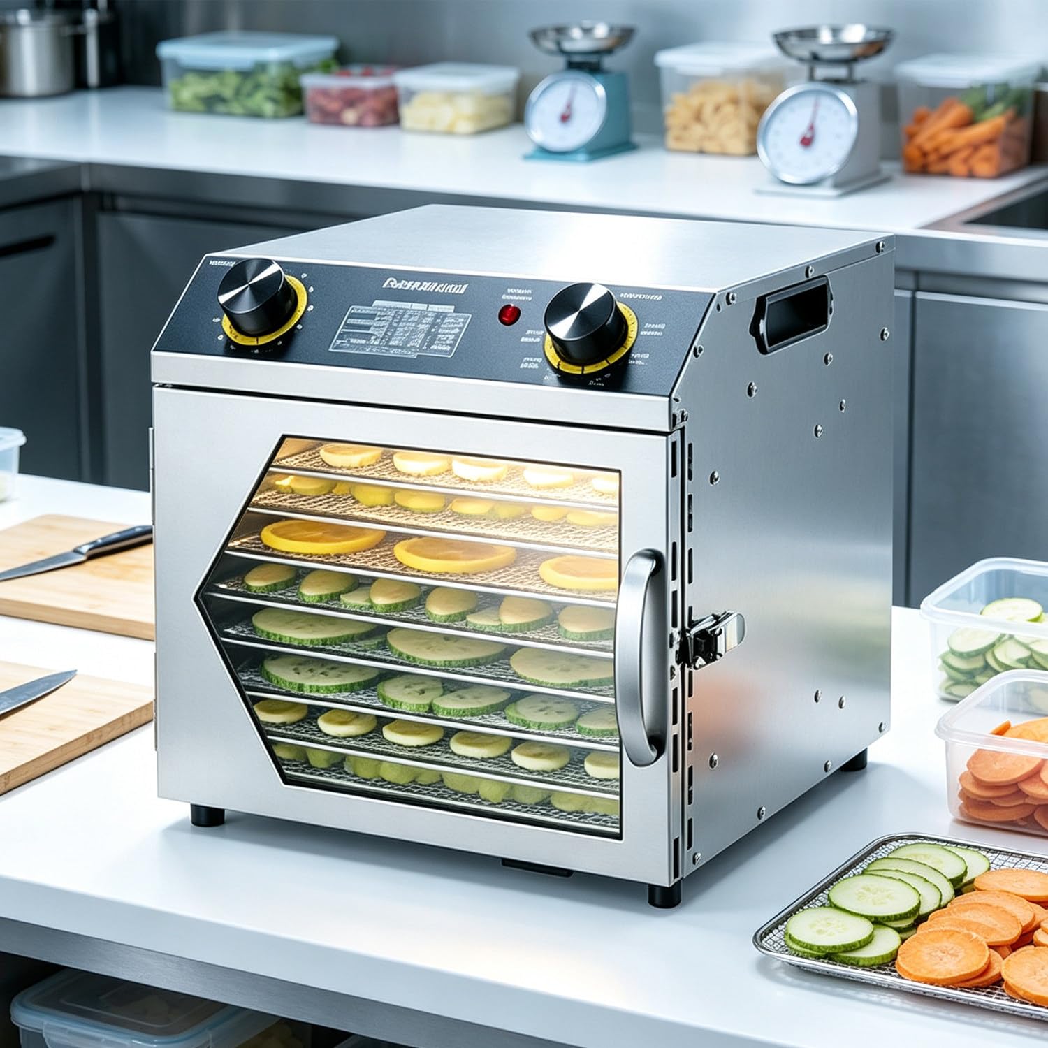 Deshidratador de Alimentos Multiusos, Amplio Rango de Temperatura de 40 a 90 ℃, Ventilador de circulación de 360°, electrodoméstico de Cocina para secar rodajas de Fruta. 8Layers-220v