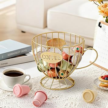 Coffee Pod Holder, Large Capacity Metal Coffee Capsule Basket