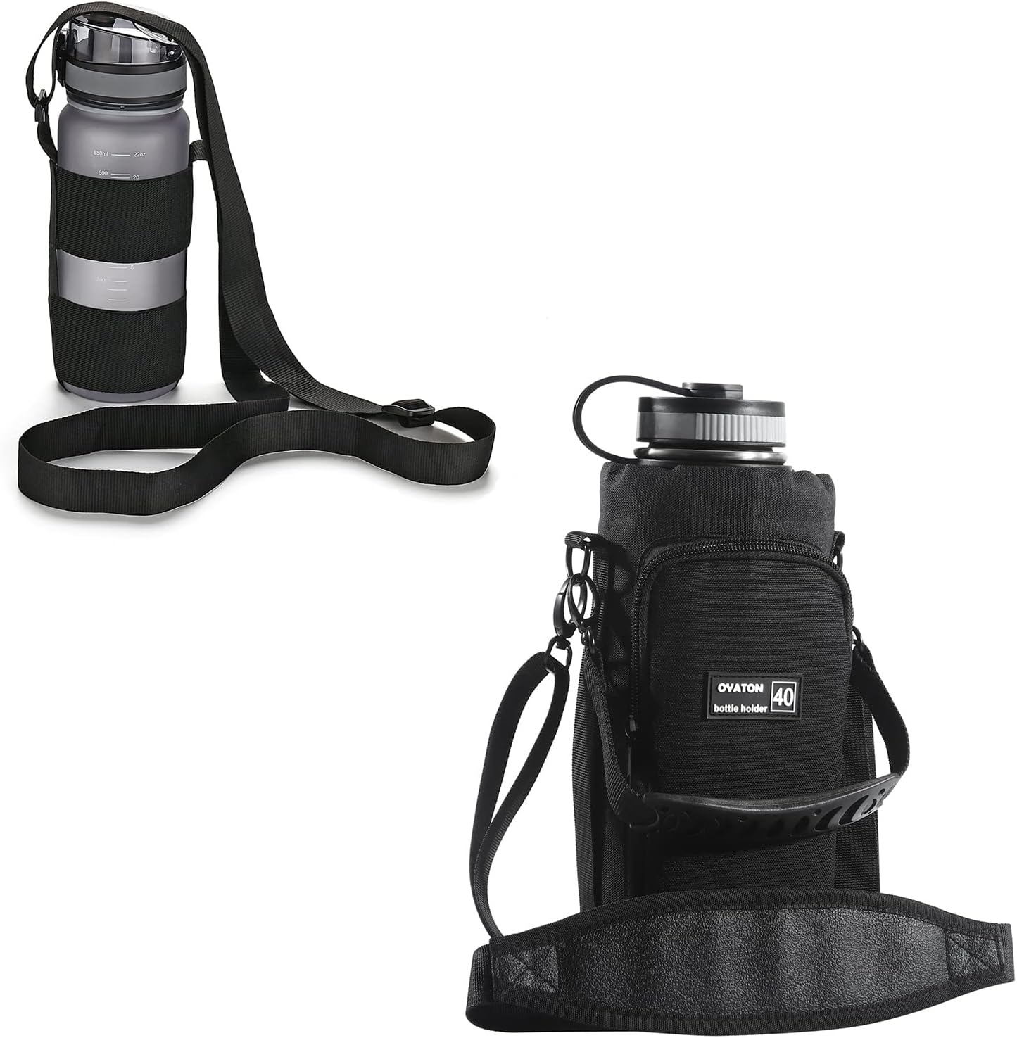 Water Bottle Straps and 48 oz Water Bottle Holder with Adjustable Shoulder Strap for Carrying, Walking or Hiking