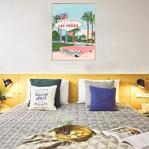 Miniatura 7 de KTHOFCY Kits de pintura de diamantes 5D para bricolaje para adultos y niños, paisaje del mundo (Las Vegas), taladro completo bordado de punto de