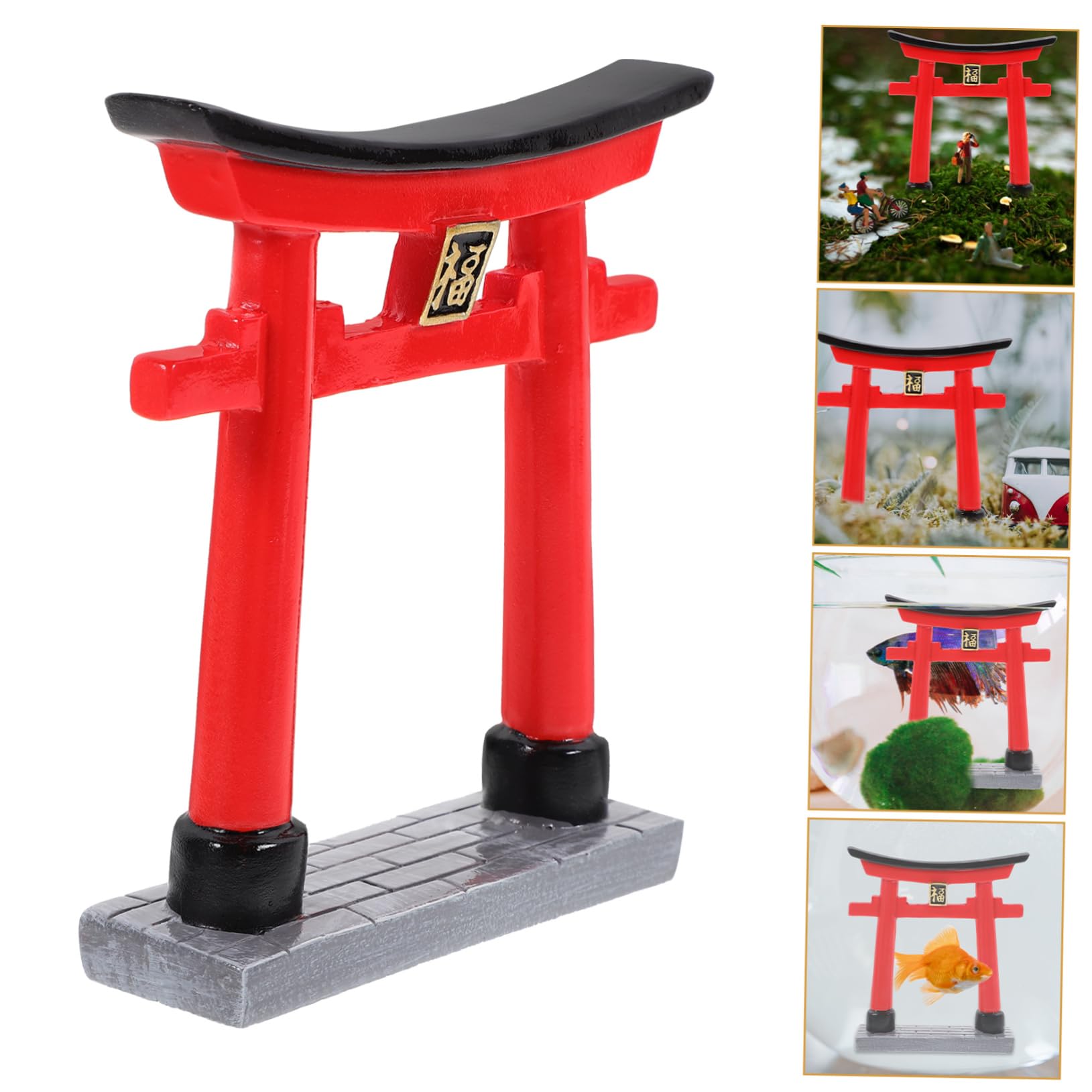 Sosoport 3pezzi Decorazione Acquario Torii Giapponese Scultura Ornamentale Per Paesaggi Accessorio Per e Acquari Per Decorazioni Domestiche e Regali