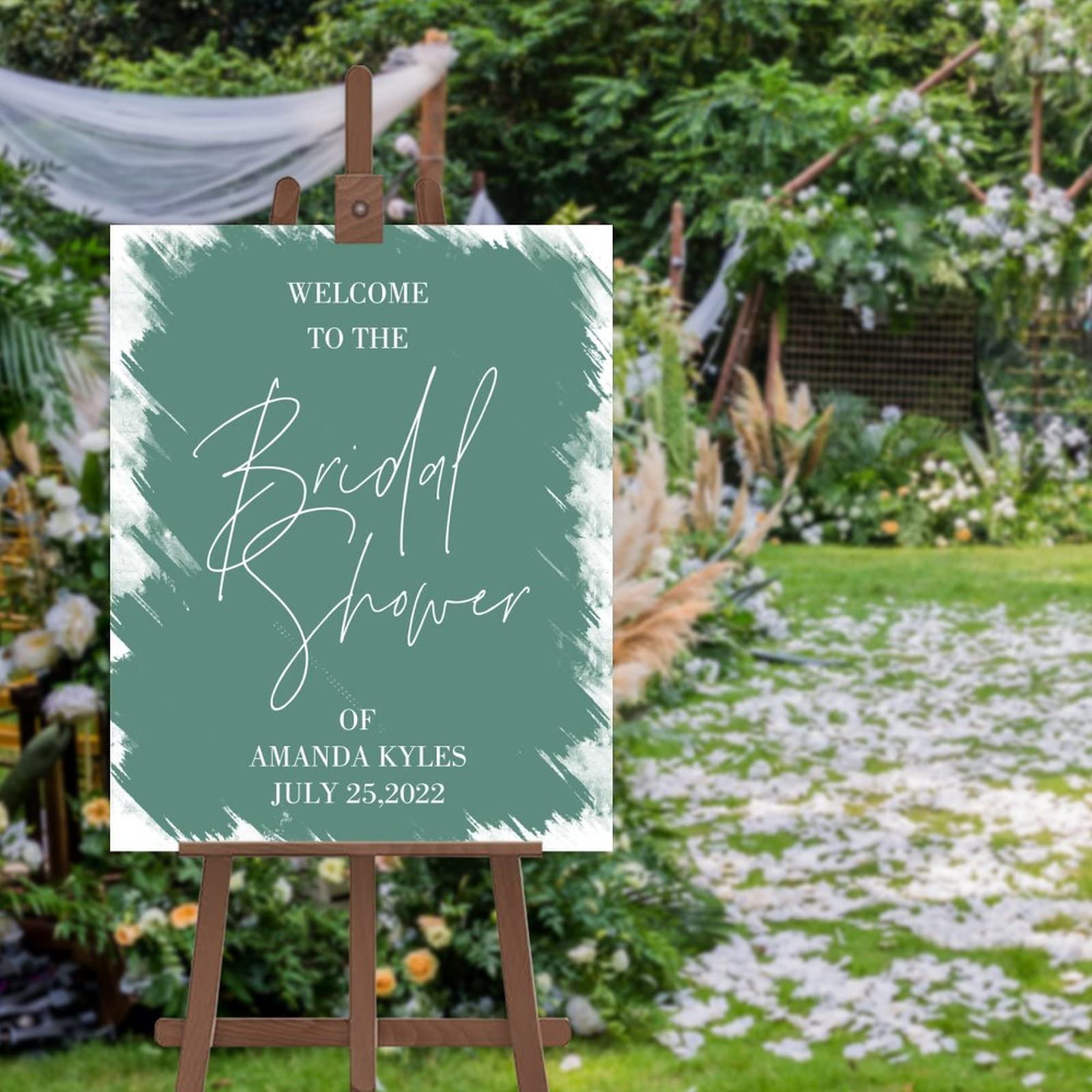 Panneau de bienvenue bridal shower personnalisé prénom date 50x75cm