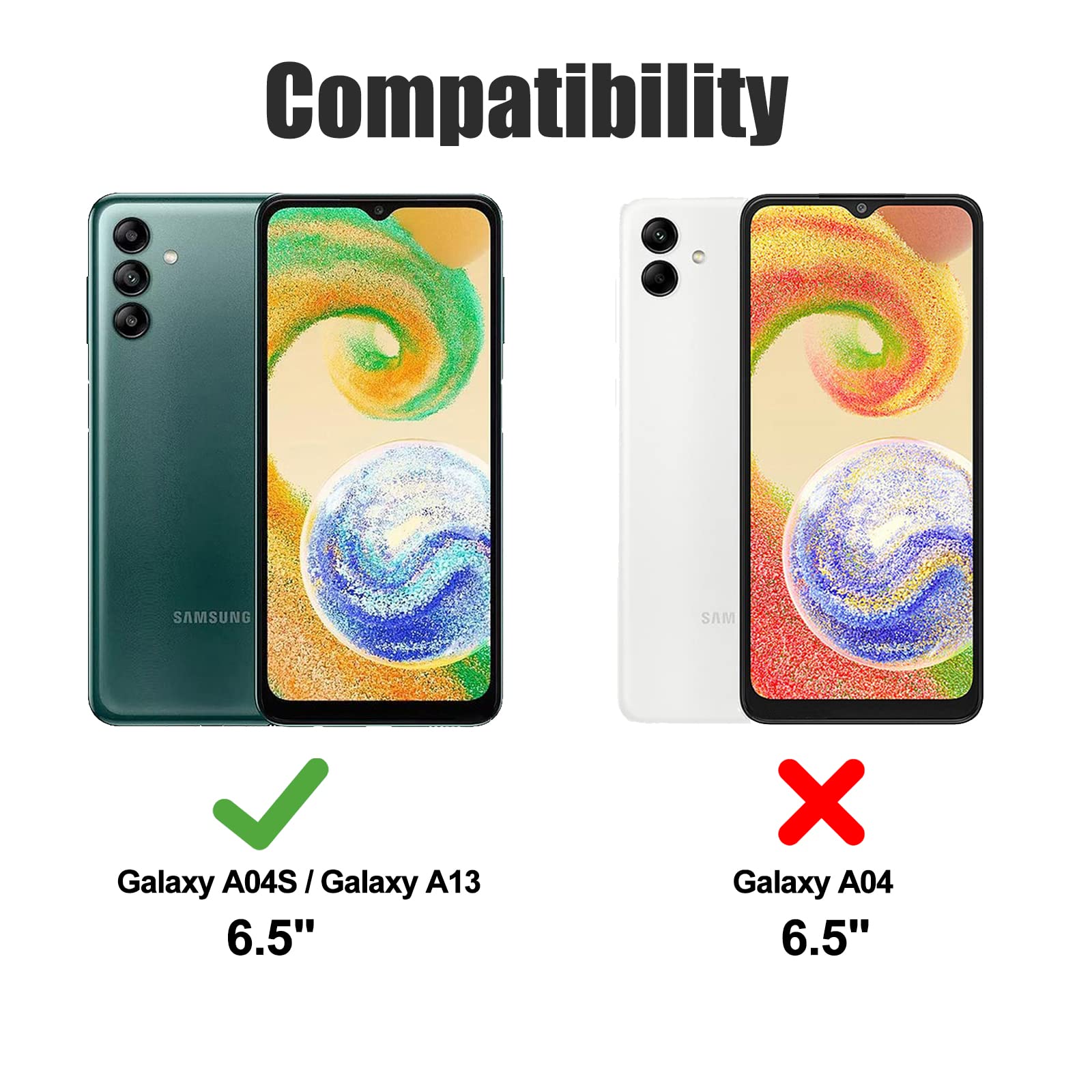 Bravoday Cover per Galaxy A04 / Galaxy A04S / Galaxy A13, Flip Custodia in Pelle PU Portafoglio Custodia per Galaxy A04 / A04S / A13, con Slot per Schede, Blu