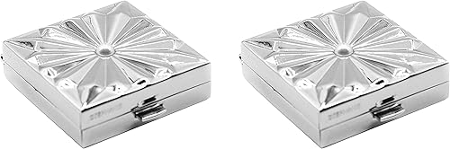 Miniatura 10 de Juego de 2 pastilleros y organizador de bolsillo con forma cuadrada (gofre plateado)