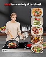 Vista 8 de Portable Infrared 2 Burner 3500 Electri Burner with 2 Hours Timer-Electric Hot Plate Touch Control Panel Adjustable Heating Power Glass Plate