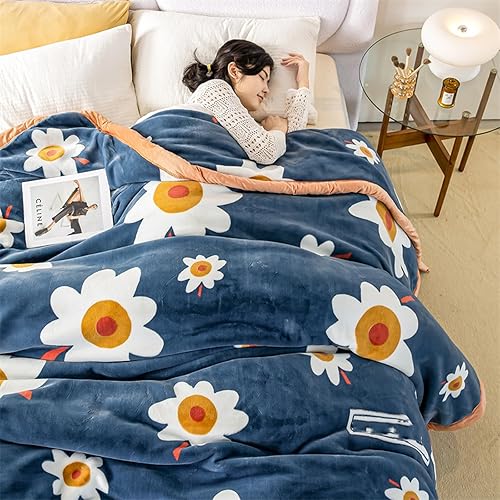 Miniatura 3 de LGYKUMEG Manta de visón coreano de 60 x 80 pulgadas, sedosa suave y cálida, manta Raschel reversible de 2 capas para cama individual y sofá, 59.1 x