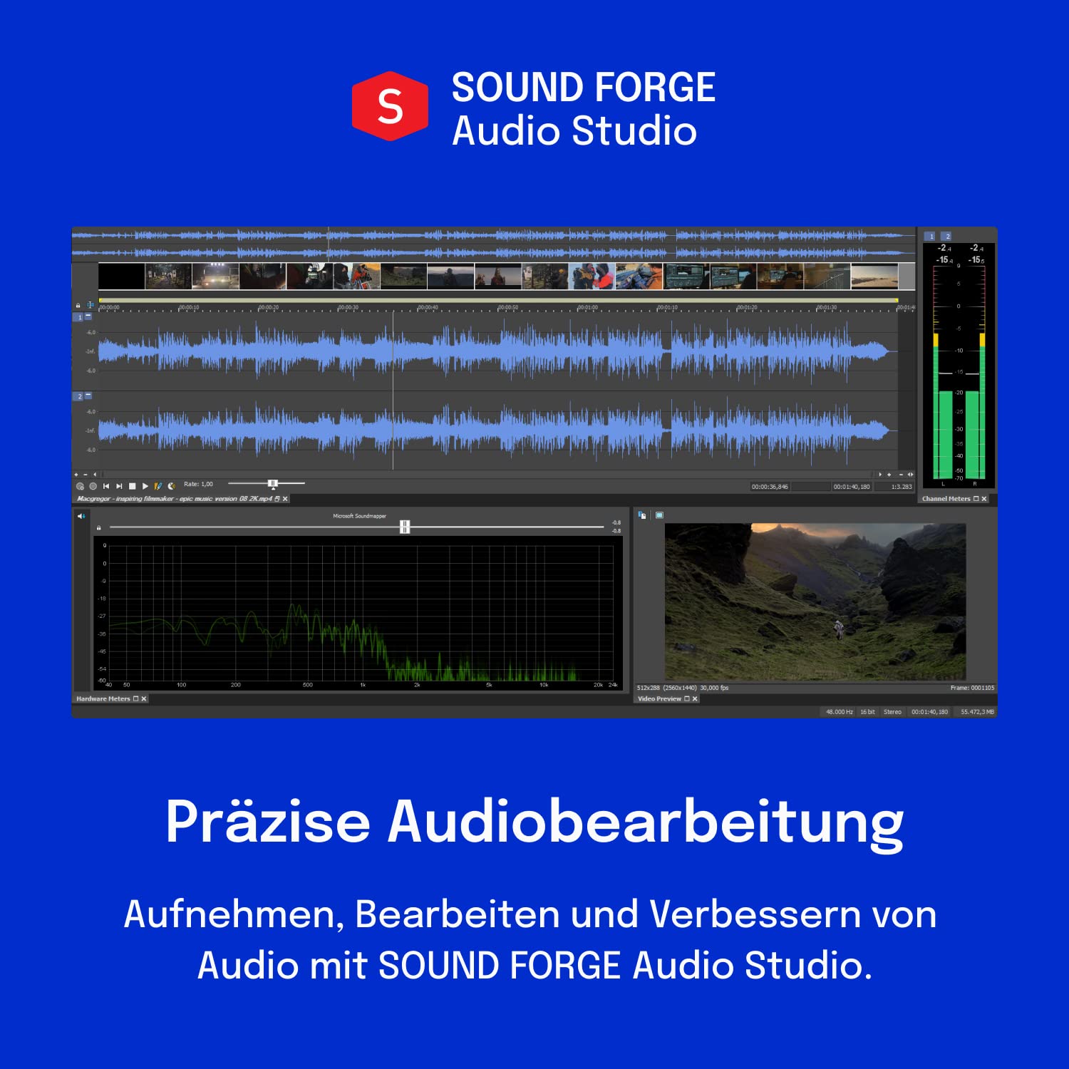 VEGAS Pro 20 - Video, Audio & Streaming für Kreative | Videobearbeitungssoftware | Videoschnittsoftware | Windows 10/11 PC | 1 Lizenz | Pro | PC Aktivierungscode per Email