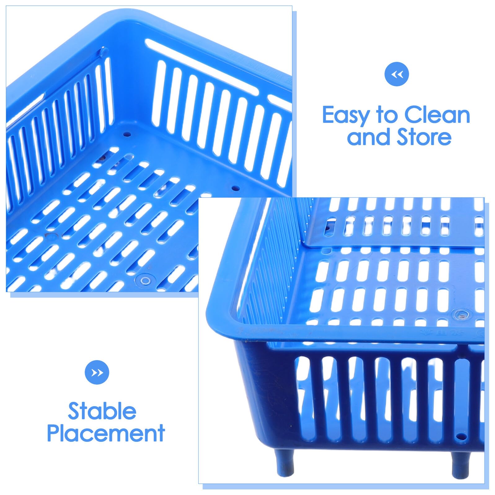 NUOBESTY Cestino per Sgocciolare Frutti di Mare in Plastica Blu con Gambe di Supporto Uniche e Design Estensibile, Facile da Pulire per Cucina Domestica e Conservazione